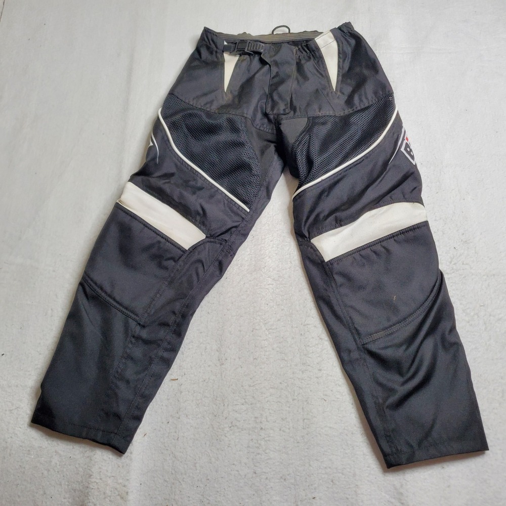 Bilt Youth Takedown Pant Black White Padded Motorcycle Racing 28Y